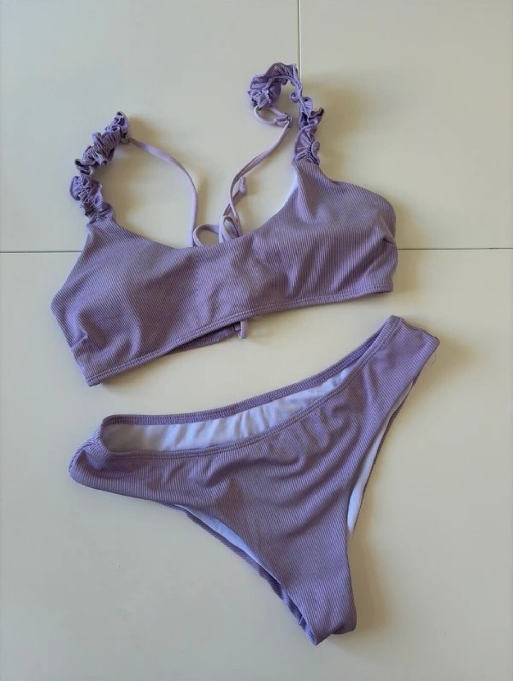 Lavender Ribbed Bikini Top & Bottom Set - Women Intimates & Sleepwear